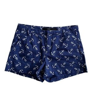Harper Pleated Front Anchor Shorts Blue White 26